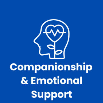 Graphic symbolizing companionship and emotional support for seniors receiving in-home care in Canada